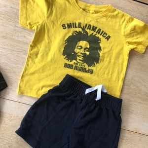 Kids Bob Marley shirt and shorts 3T